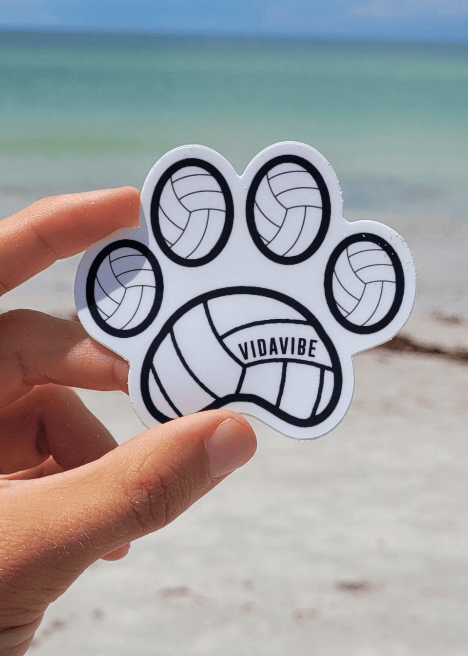 Volleyball Paw Print Sticker